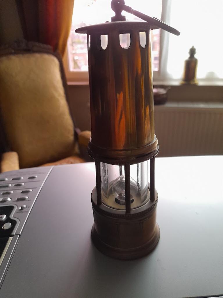 Kleine koperen mijnwerkerslamp, Antiek en Kunst, Antiek | Brons en Koper, Ophalen, Koper