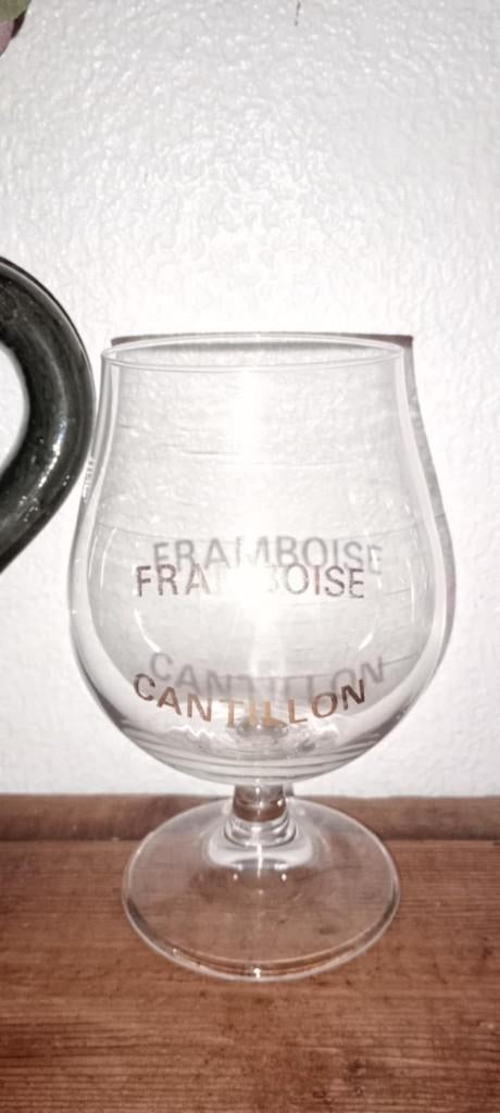 Brasserie bier antiek glas Framboise Cantillon, Ophalen of Verzenden, Gebruikt, Glas of Glazen, Overige merken