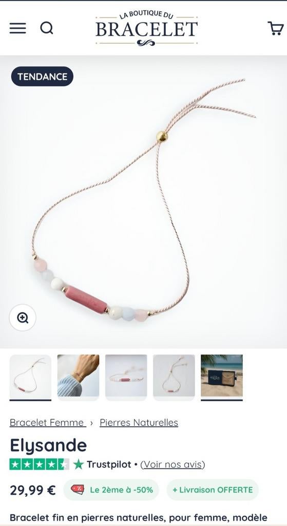 Bracelet fin en pierres naturelles, pour femme., Bijoux, Sacs & Beauté, Enlèvement ou Envoi