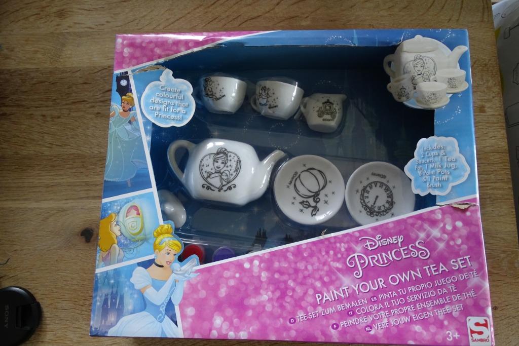 Schilderbare theeset Disney prinsessen NIEUW, Ophalen of Verzenden, Assepoester of Belle, Nieuw, Servies