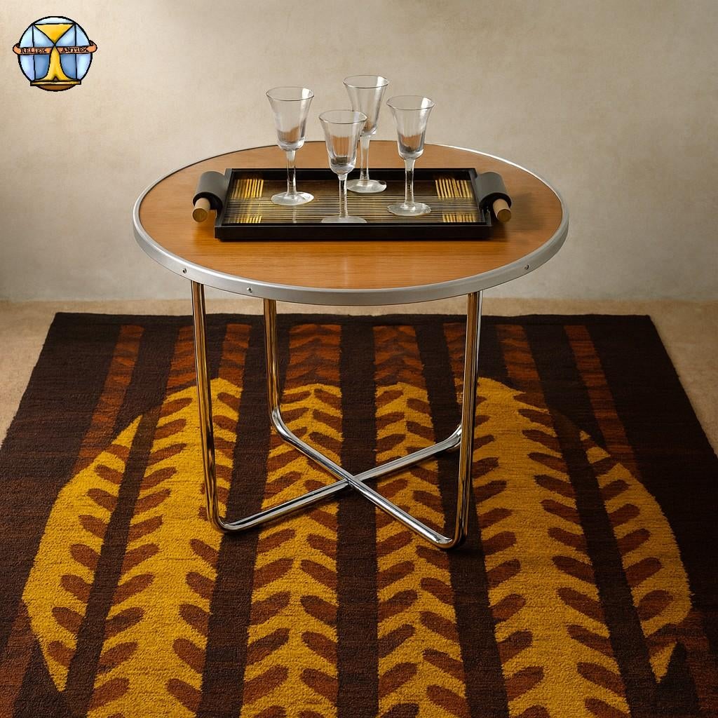 Table basse vintage - My Home Bas van Pelt (chrome et bois), Métal, Vintage  / mid century  / dutch design / art deco, Enlèvement ou Envoi