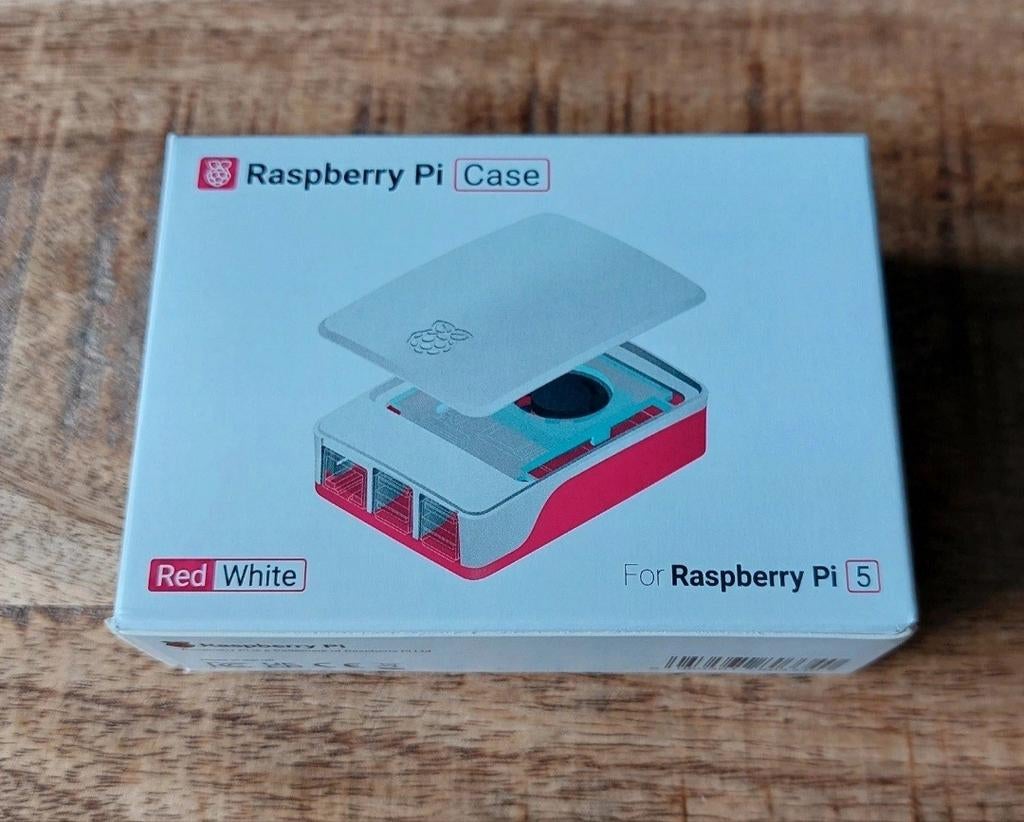 Raspberry Pi 5 original case blanc/rouge, Computers en Software, Overige Computers en Software, Ophalen of Verzenden, Nieuw