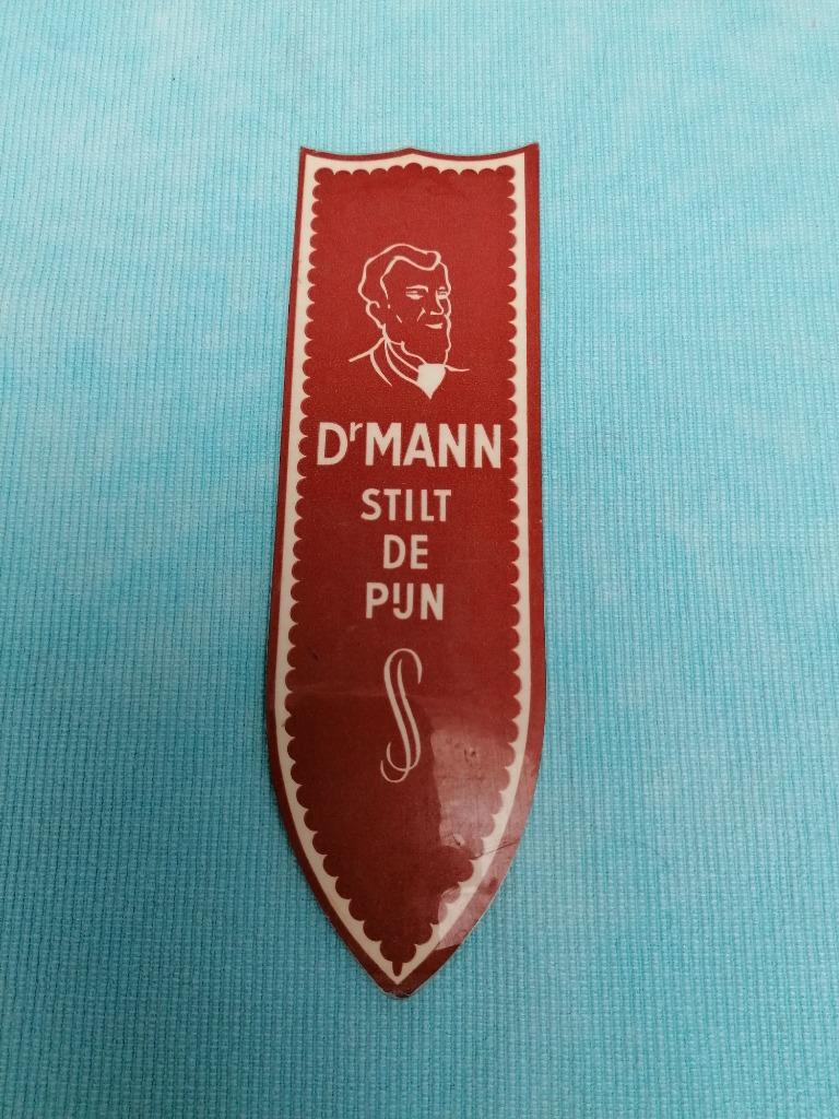 Vintage bladwijzer/reclame Dr. MANN - Stilt de pijn, Ophalen of Verzenden