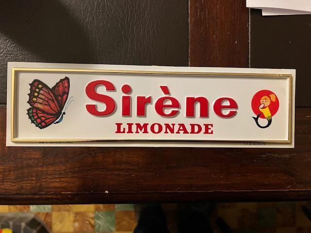 Panneau publicitaire vintage en plastique, limonade Sirène, Enlèvement