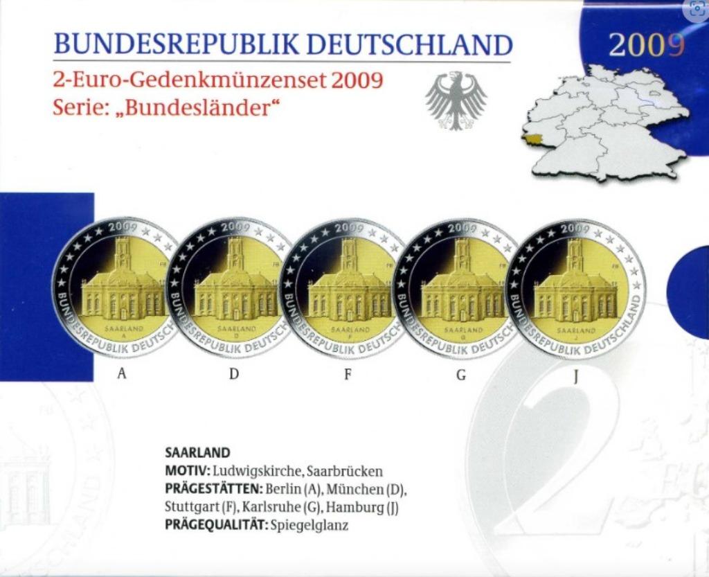 2 euros Allemagne 2009 Sarre BE sous blister, Enlèvement ou Envoi, Allemagne, 2 euros
