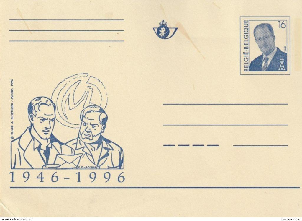 BLAKE ET MORTIMER 1946 - 1996 JACOBS 1996 CARTE POSTALE SPEC, Collections, Enlèvement ou Envoi, 1980 à nos jours, Non affranchie
