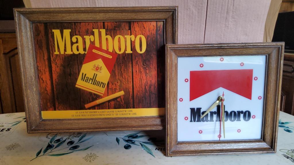 Marlboro objet publicitaire éclairée. Bien voir descriptions, Collections, Enlèvement ou Envoi, Utilisé