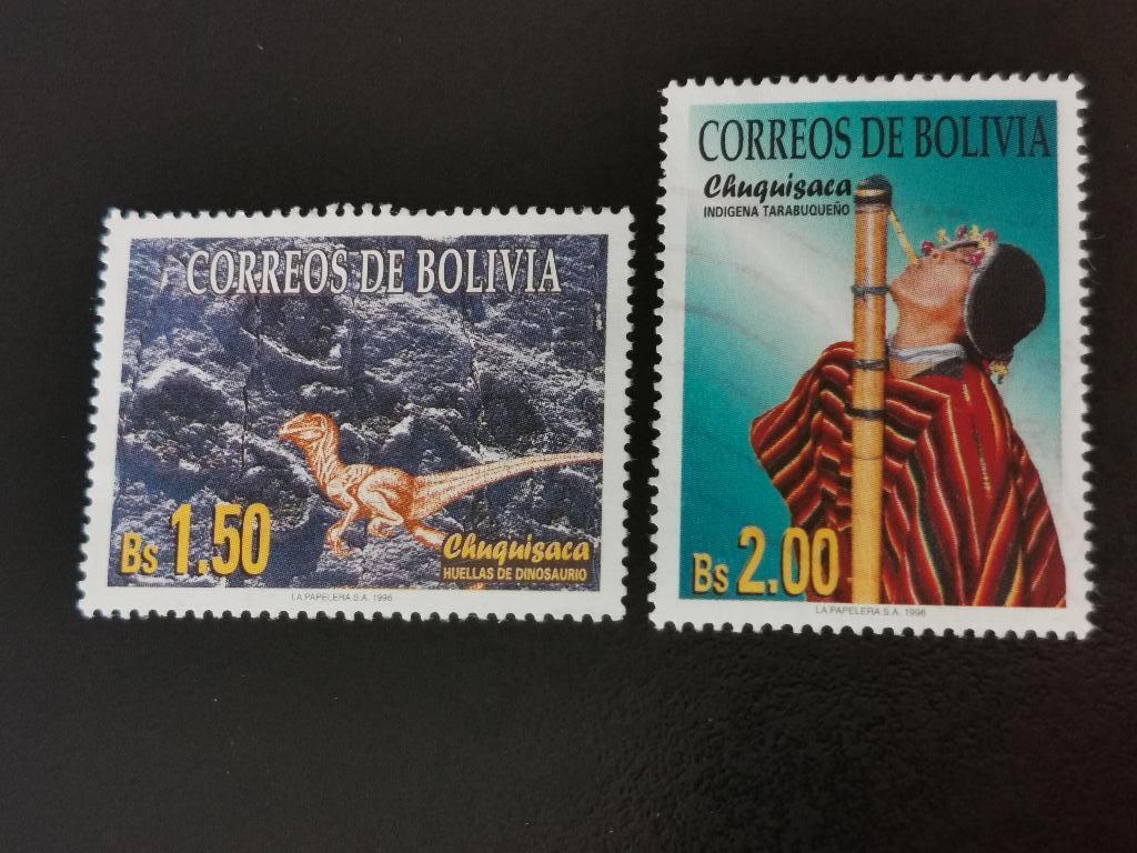 Bolivia 1997 - Chuquisaca, dinosaurus, Indiaan, Tocoro fluit, Postzegels en Munten, Ophalen of Verzenden, Gestempeld, Zuid-Amerika