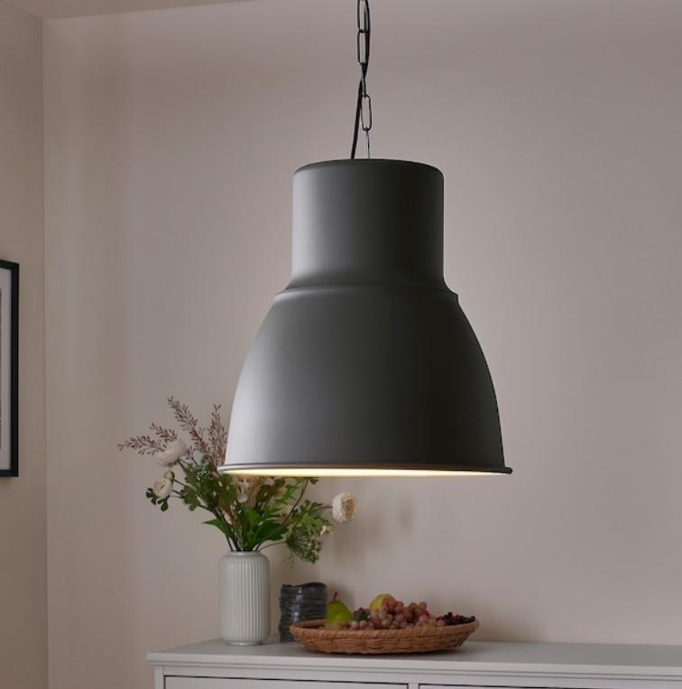 Lampe IKEA hektar gris 38cm, Enlèvement, Comme neuf