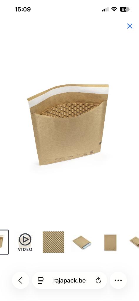 « Enveloppes à bulles en papier » 15x21,5, marron, RAJA, Enlèvement, Neuf, dans son emballage, Autres types