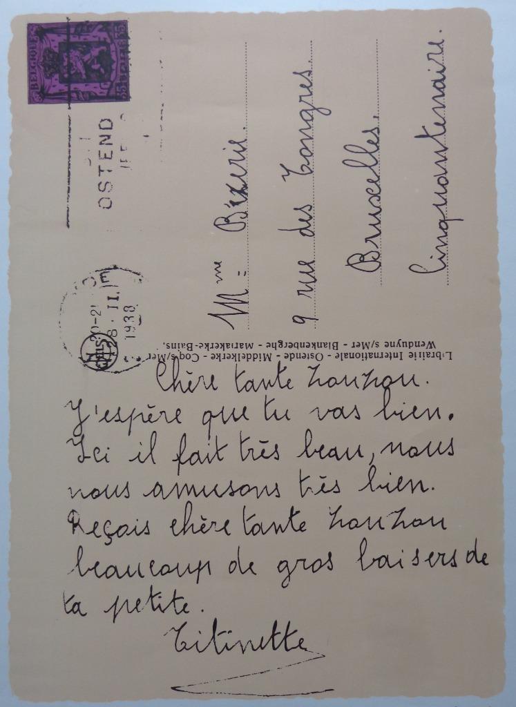 MARCEL VAN MAELE / TANTE ZOUZOU / KLEURLITHO / 65x50cm MONO, Antiek en Kunst, Ophalen of Verzenden