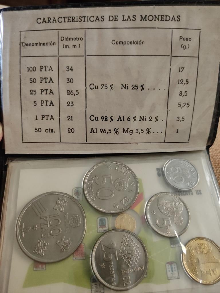 Munten van Spanje Mundial 1982 Retro/Vintage, Postzegels en Munten, Ophalen, Munten