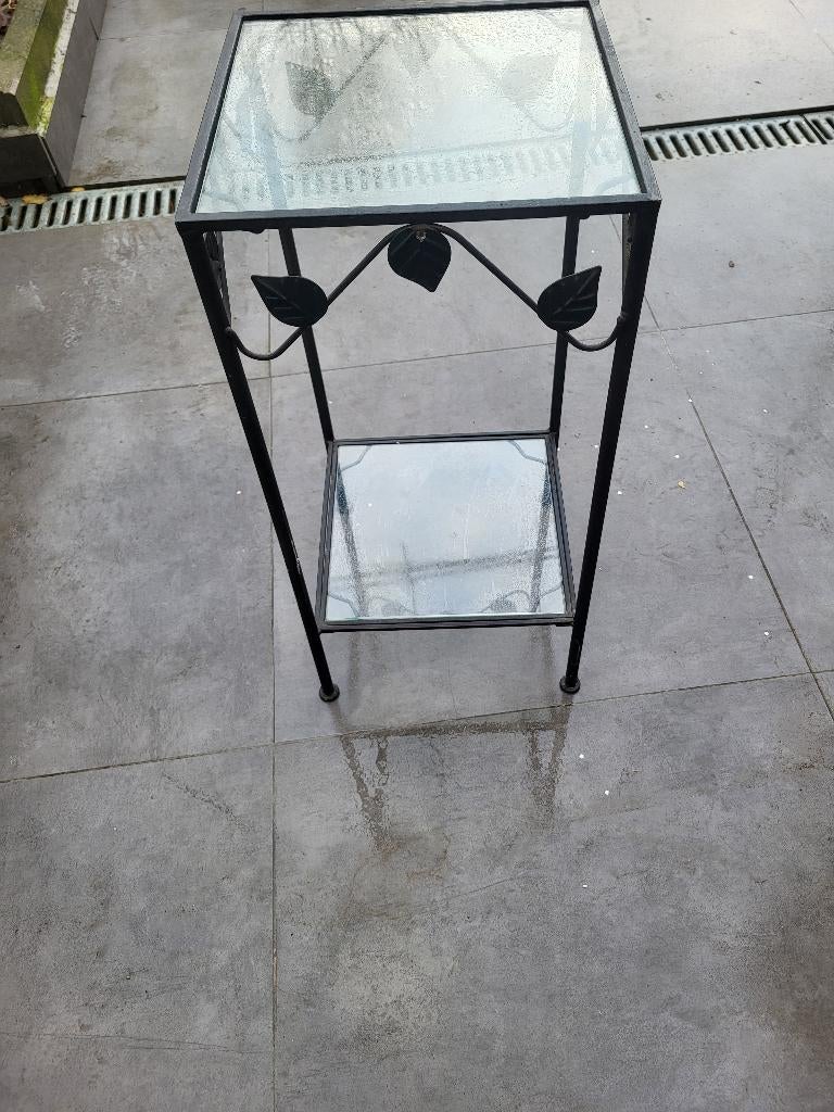 Smeedijzeren voetstuktafel van 58 cm, Antiek en Kunst, Ophalen