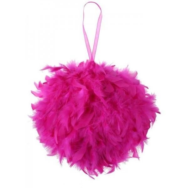 NEUF lot 5 boules de plumes Rose fushsia D30cm déco mariage, Enlèvement, Neuf, Décoration