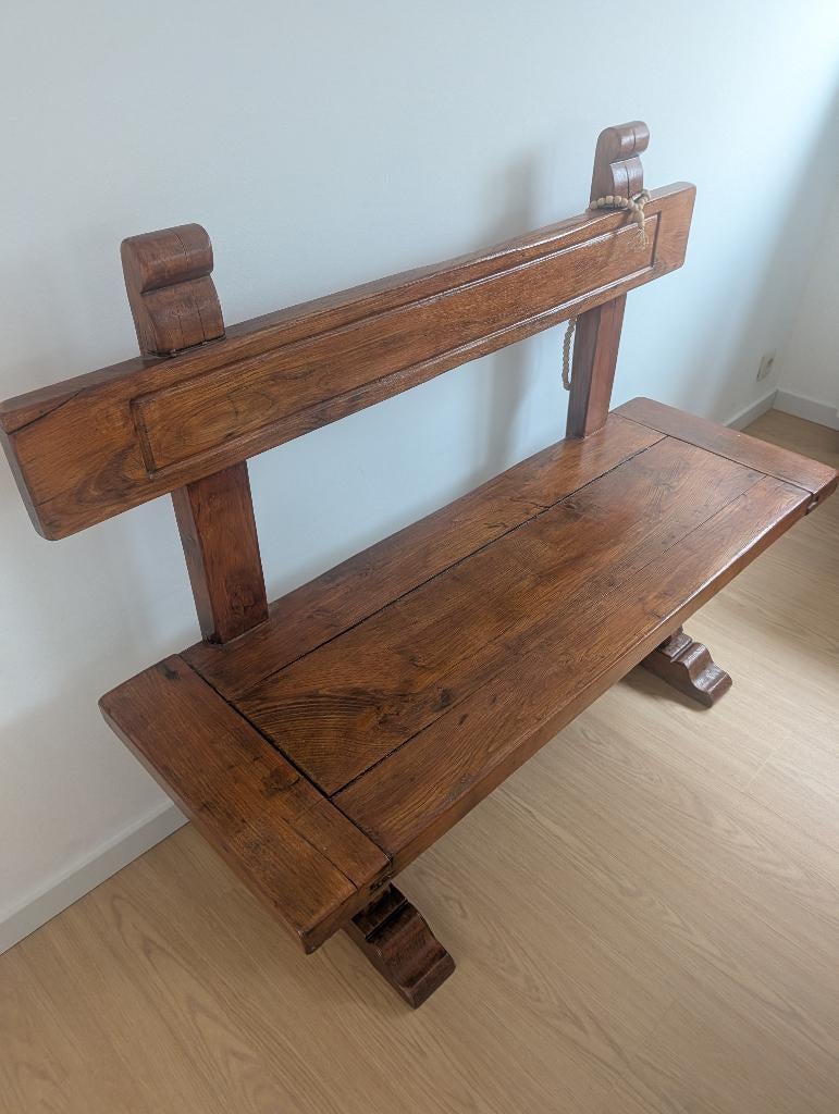 2 Antieke Kersenhouten Kerkbanken - Pen-en-Gat - 19e Eeuw, Antiek en Kunst, Ophalen