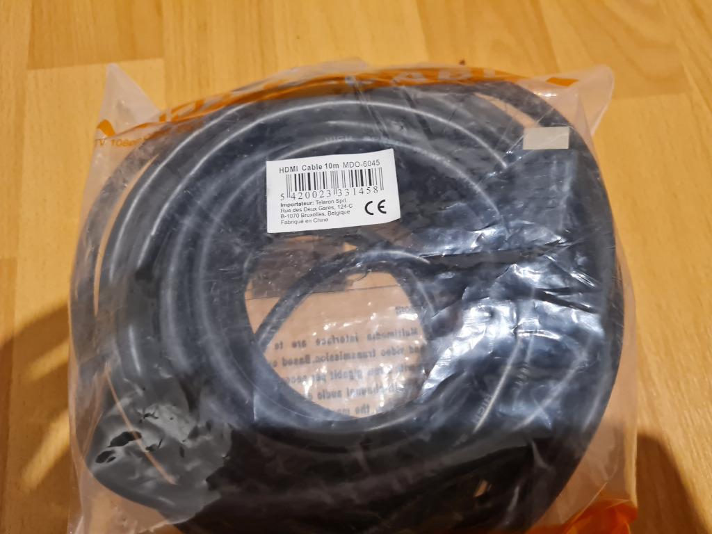 Cable hdmi 10 metres, Enlèvement ou Envoi, Comme neuf, 5 à 10 mètres, Câble HDMI