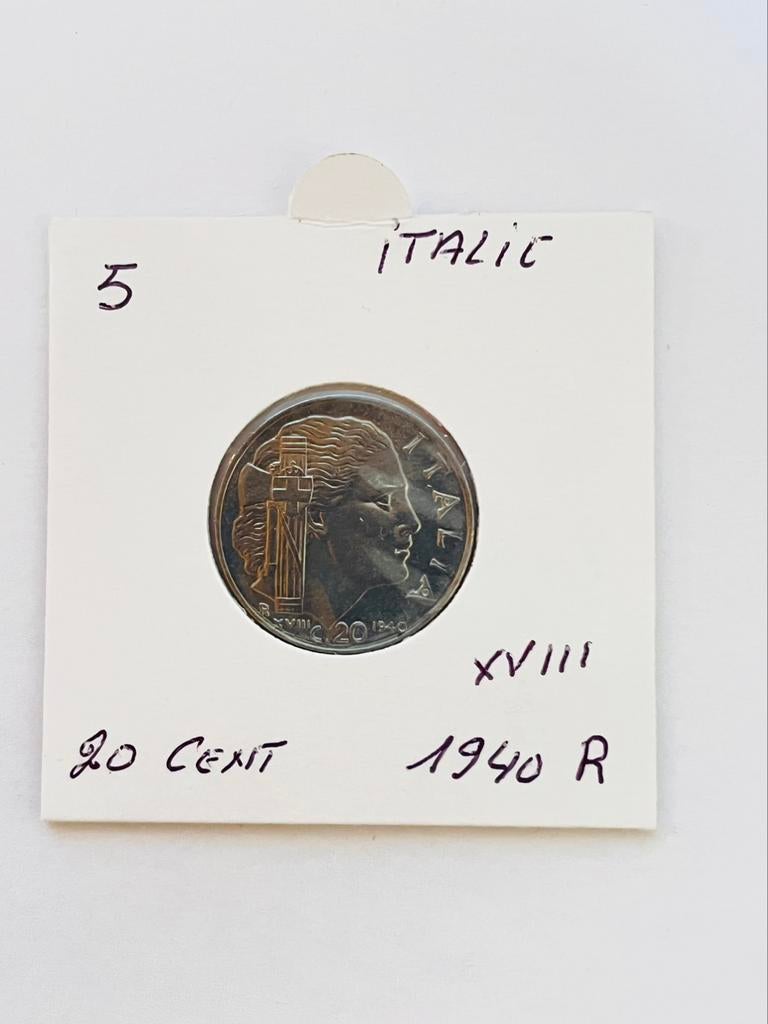 Munt Italië 20 cent 1940 R XVIII, Ophalen of Verzenden