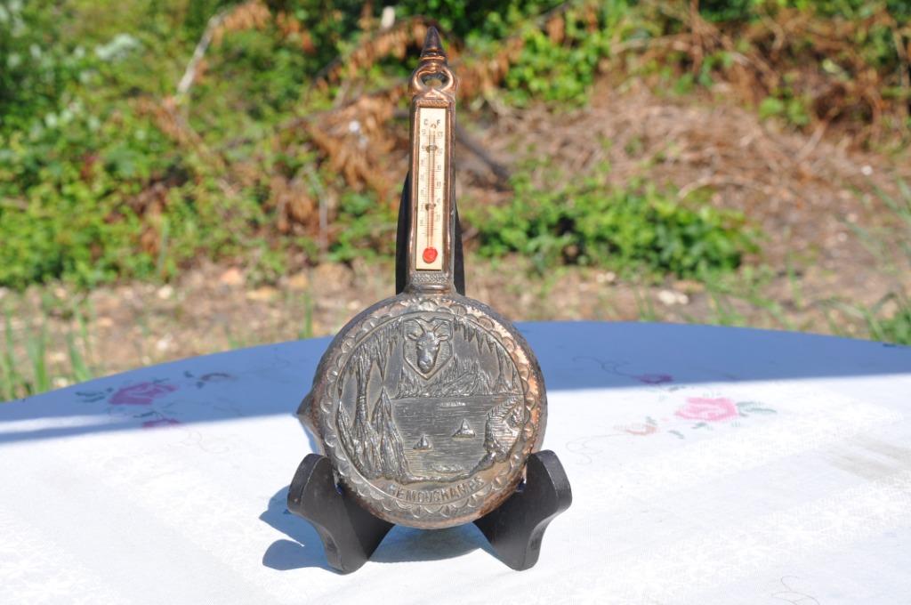 §  thermomètre mural sur cuivre remouchamps, Antiquités & Art, Antiquités | Bronze & Cuivre, Enlèvement ou Envoi, Cuivre