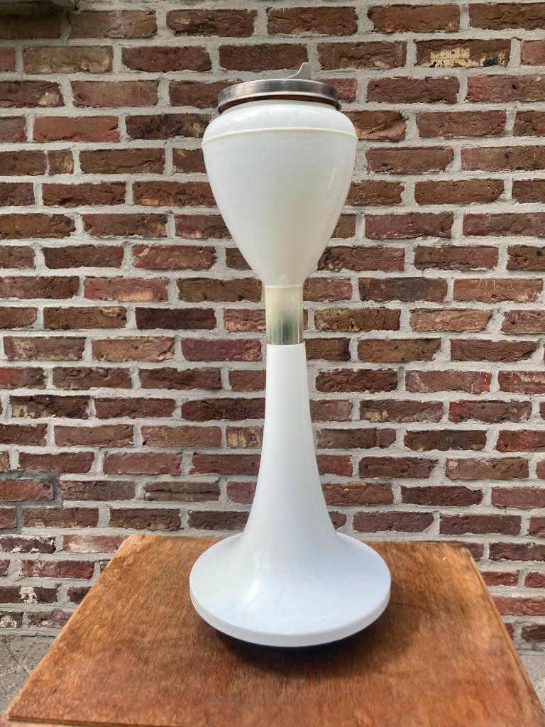vintage asbak/cendrier (chroom) op witte voet (kunststof), Ophalen of Verzenden, Zo goed als nieuw