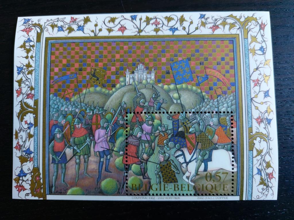 België: 700 jaar Guldensporenslag - BL96, Postzegels en Munten, Orginele gom, Ophalen of Verzenden, Zonder stempel, Postfris