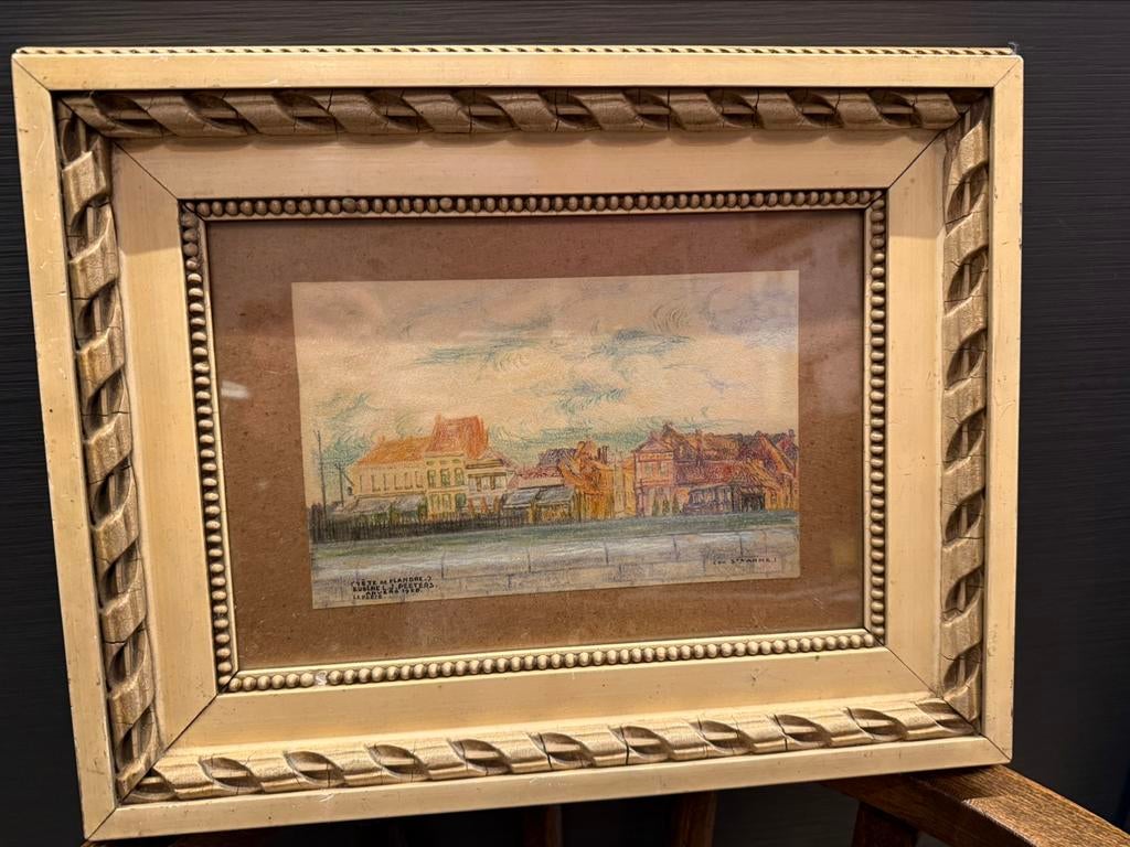 Antwerp St Anneke 1928 dessin au crayon, Antiquités & Art, Art | Peinture | Classique, Enlèvement