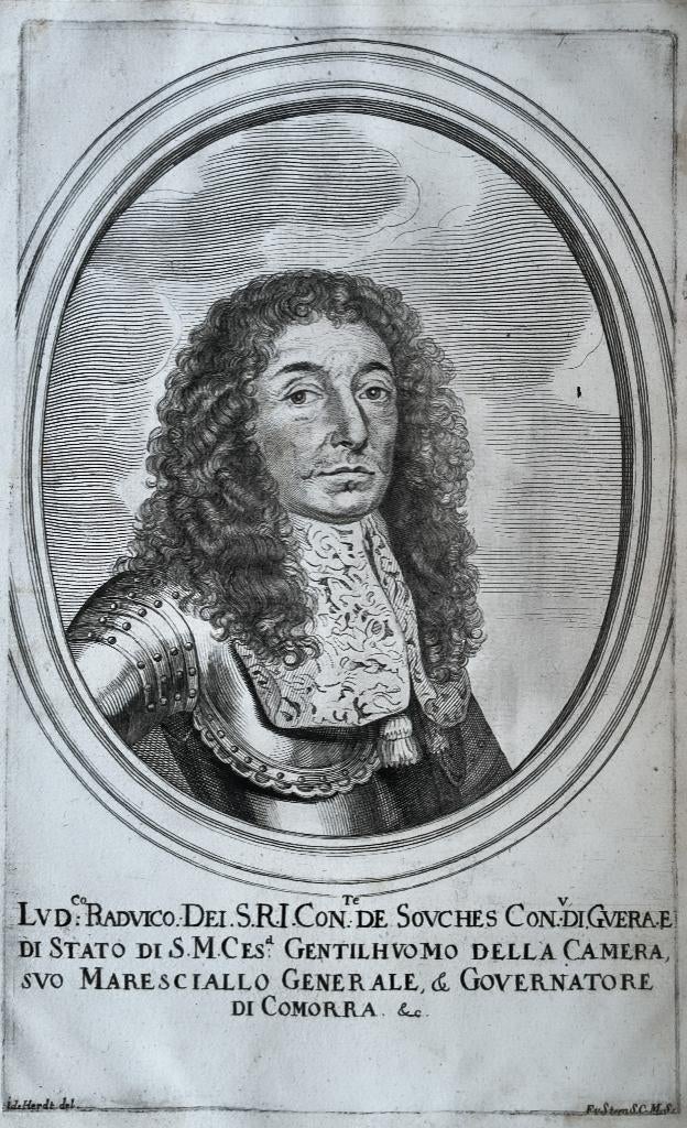 kopergravure - Jean-Louis Raduit de Souches (1608–1682), Ophalen of Verzenden
