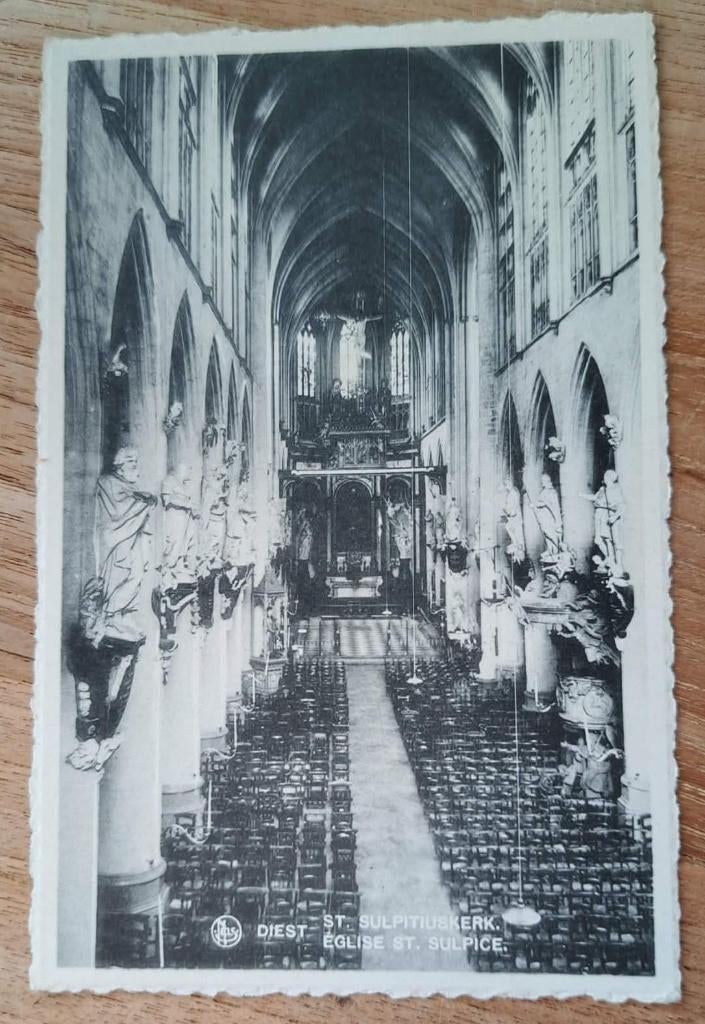 postkaart Diest - St. Sulpitiuskerk, Verzamelen, Ophalen of Verzenden, Ongelopen, Vlaams-Brabant