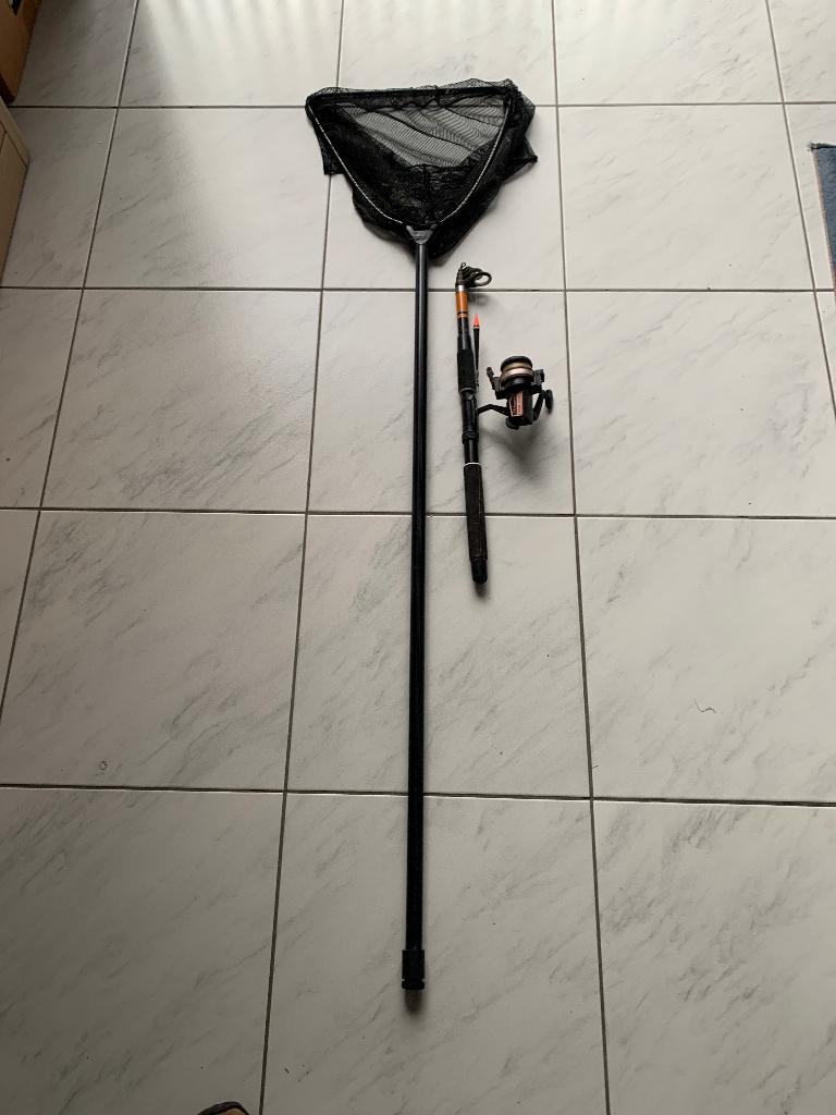 telescopische vishengel En schepnet, Watersport en Boten, Hengelsport | Algemeen, Ophalen, Vislijn