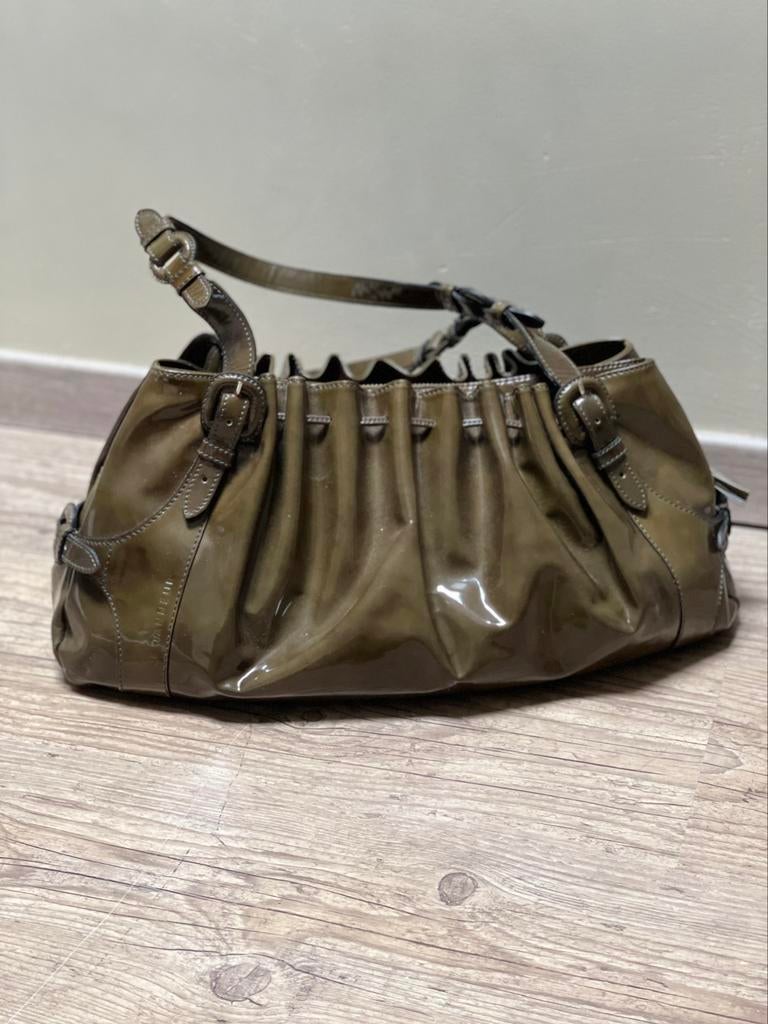 Superbe sac Le Tanneur kaki modèle Mathilde cuir, Enlèvement ou Envoi, Comme neuf, Vert, Sac à main
