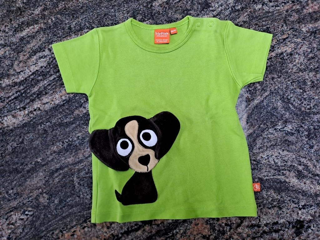 Mt 86-92 Groene T-shirt met hond, Kinderen en Baby's, Jongetje of Meisje, Ophalen of Verzenden, Shirtje of Longsleeve, Lipfish
