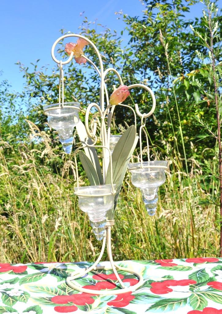 bougeoir de table motif floral  pour 4 bougies, Huis en Inrichting, Woonaccessoires | Kandelaars en Kaarsen, Zo goed als nieuw