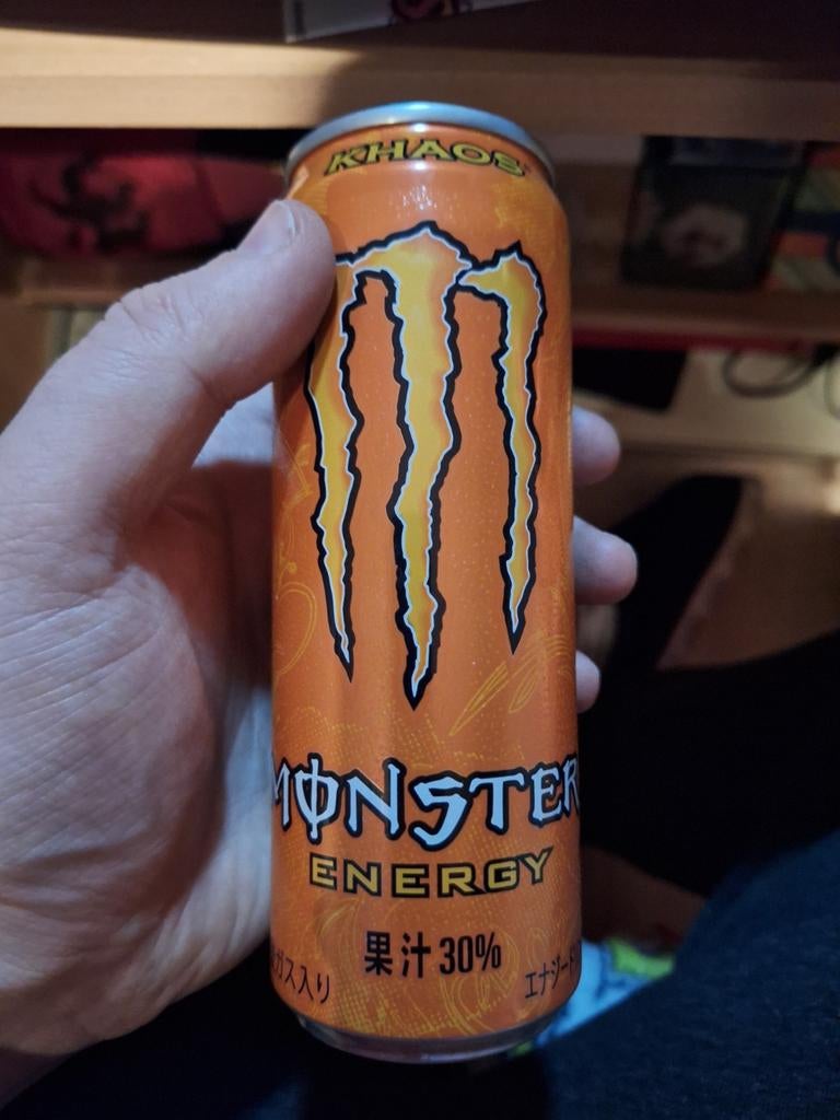 Monster energy khaos japans leeg, Verzamelen, Blikken, Ophalen of Verzenden, Zo goed als nieuw, Overige merken