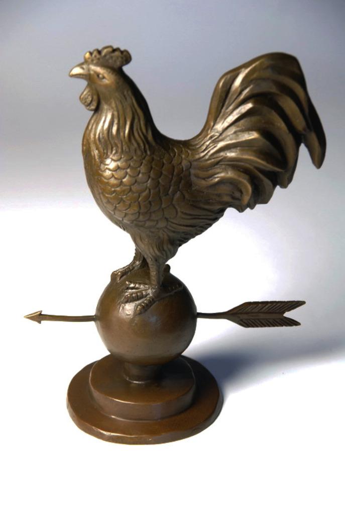 Animalistisch. Haan, bronzen sculptuur, gesigneerd Daste, Ophalen of Verzenden