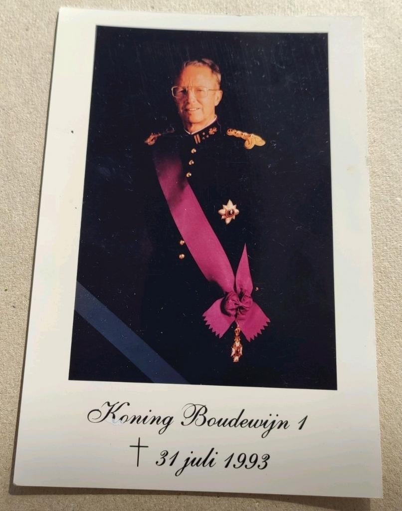 Koning Boudewijn l  Rouwkaart 1993, Ophalen of Verzenden, Rouwkaart