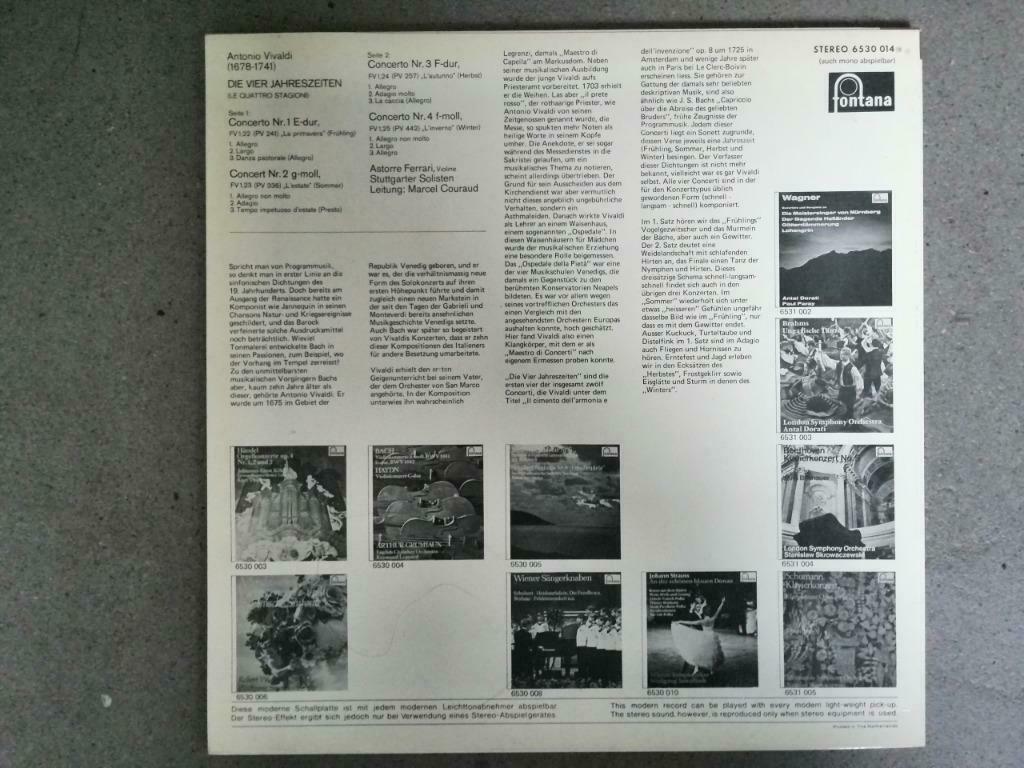lp vivaldi 4 jaargetijden vinyl, Ophalen of Verzenden, Gebruikt