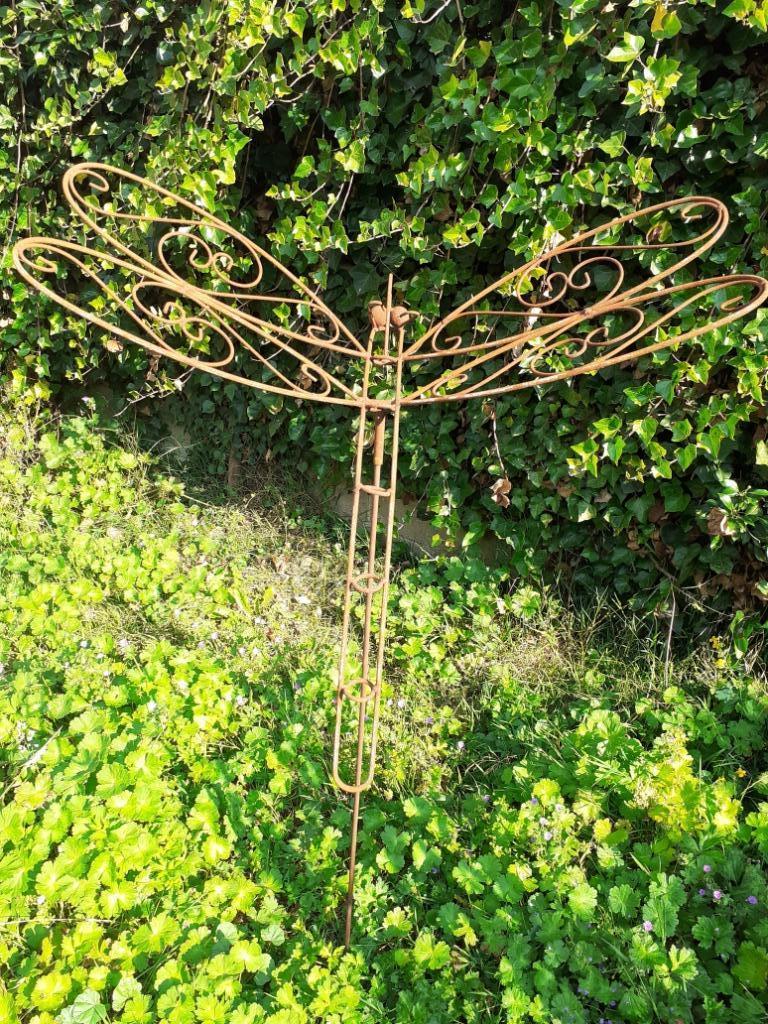 SUPERIEURE SMEEDIJZEREN DRAGONFLY (tuinprikker), Tuin en Terras, Tuinstekers, Ophalen, Nieuw