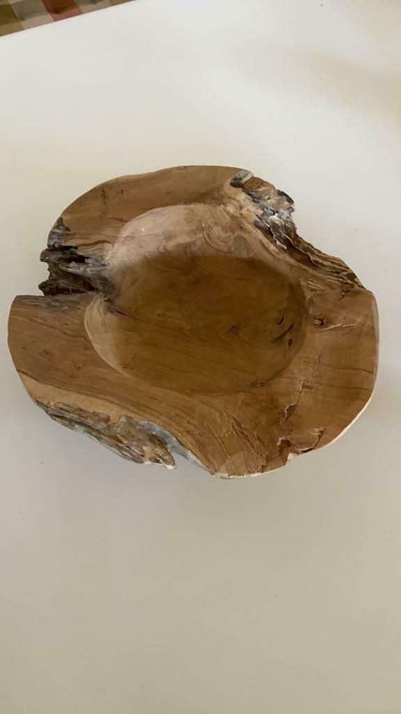 Originele houten fruitschaal/sierschaal, Huis en Inrichting, Ophalen of Verzenden, Zo goed als nieuw, Hout