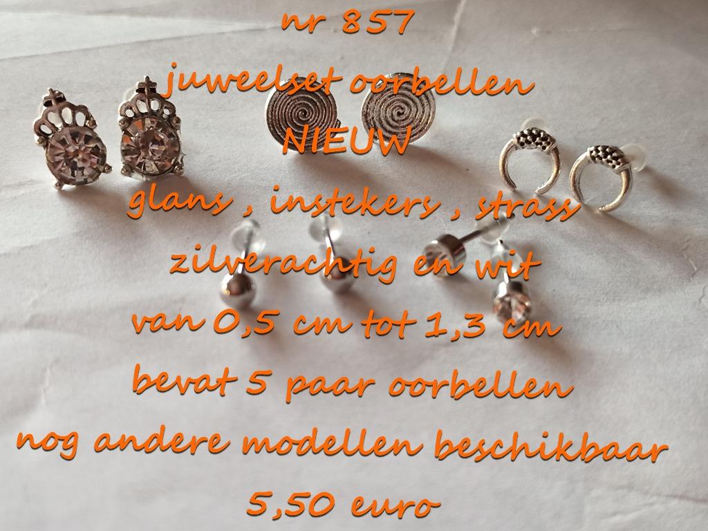 857. Parure de bijoux boucles d'oreilles, NEUF, frais de por, Bijoux, Sacs & Beauté, Boucles d'oreilles, Blanc, Envoi, Neuf, Puces ou Clous