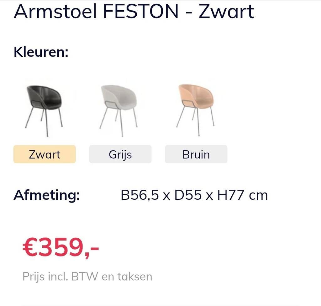 Zuiver – Feston Lounge chair x6, Huis en Inrichting, Ophalen