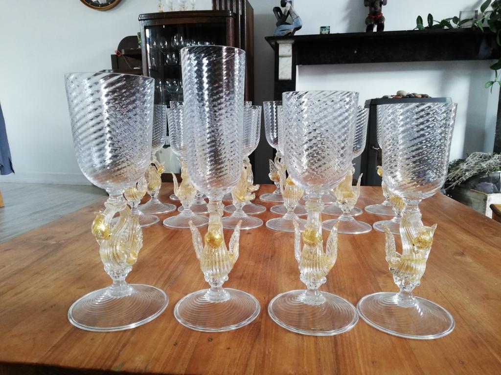 Set van 26 Murano zwaanglazen, Verzamelen, Ophalen of Verzenden, Zo goed als nieuw