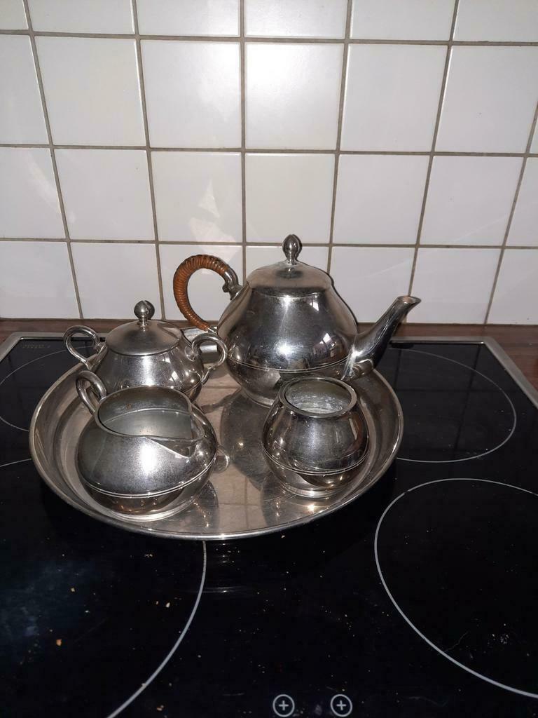 Verzilverde koffie / thé set ., Enlèvement ou Envoi