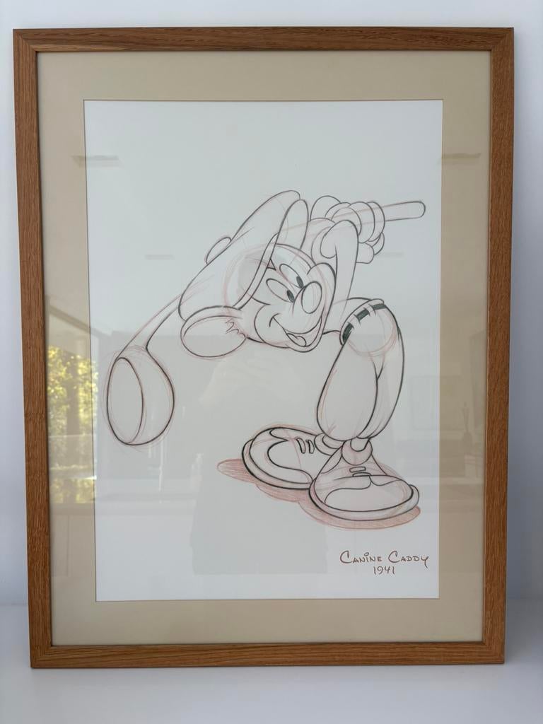 Cadre Mickey golfeur, Enlèvement, Neuf, Bois, 75 à 100 cm