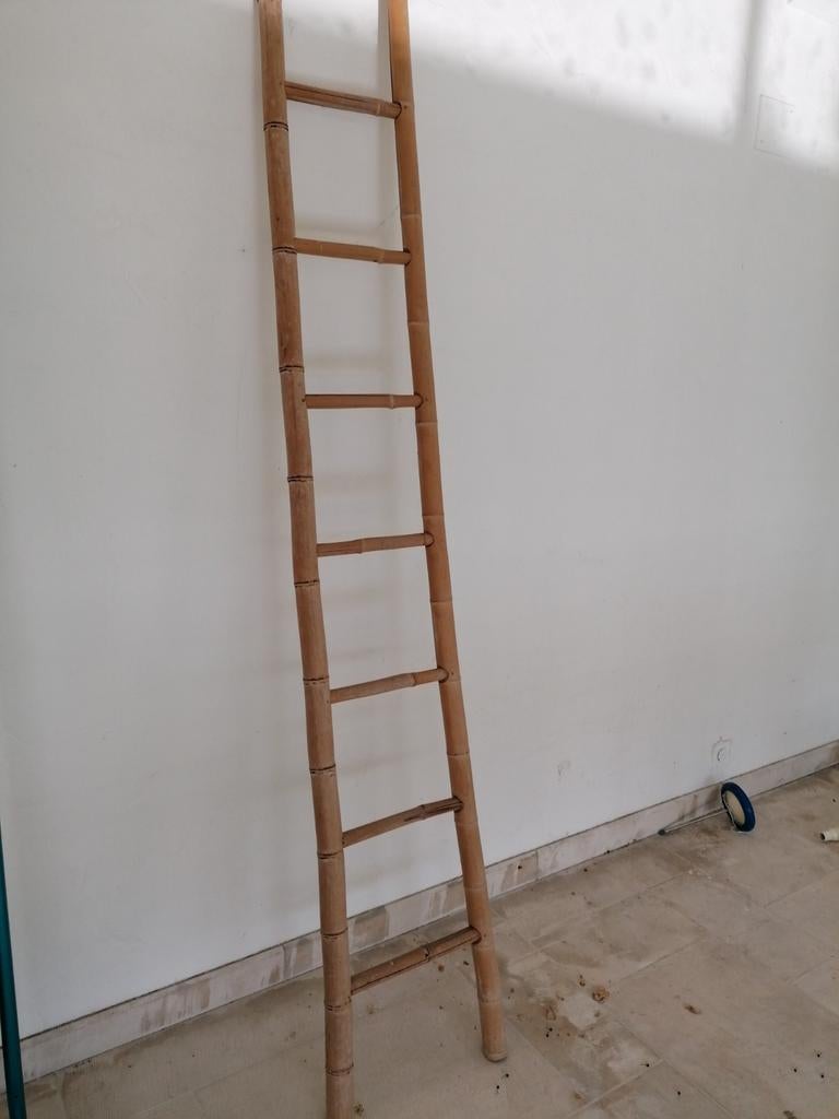Vintage bamboe ladder, 265cm, Enlèvement, Utilisé