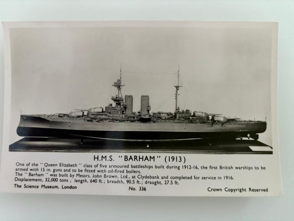 Vintage Carte postale militaire Royal Navy H.M.S. Barham, Enlèvement ou Envoi, 1960 à 1980, Non affranchie, Politique et Histoire