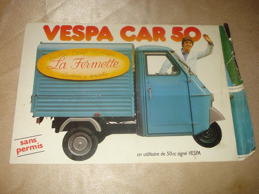Ancienne Brochure Dépliant Vespa Car 50 Piaggio, Livres, Autos | Brochures & Magazines, Enlèvement ou Envoi, Utilisé, Autres marques