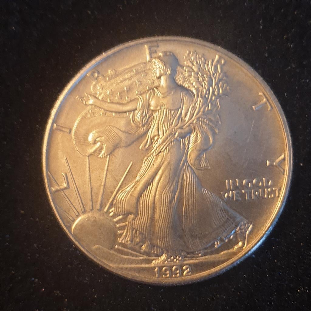 1 oz zilveren american eagle 1992, Verzenden, Zilver