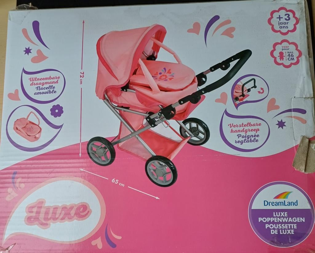 Poppen kinderwagen met uitneembare draagmand, Enlèvement