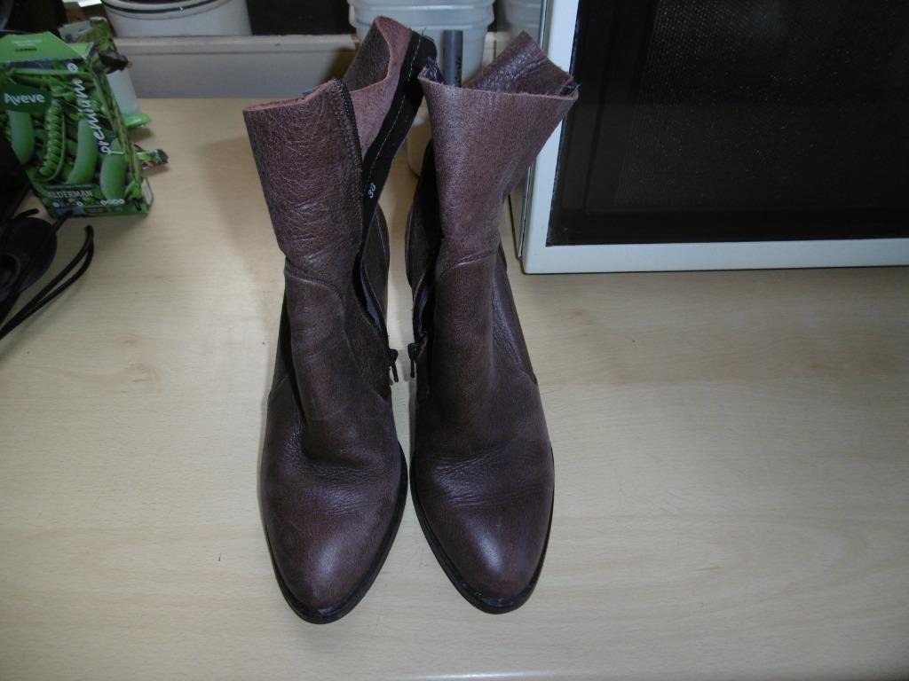 bottines en cuir marron, taille 38, Vêtements | Femmes, Enlèvement ou Envoi, Brun, Boots et Botinnes, Porté