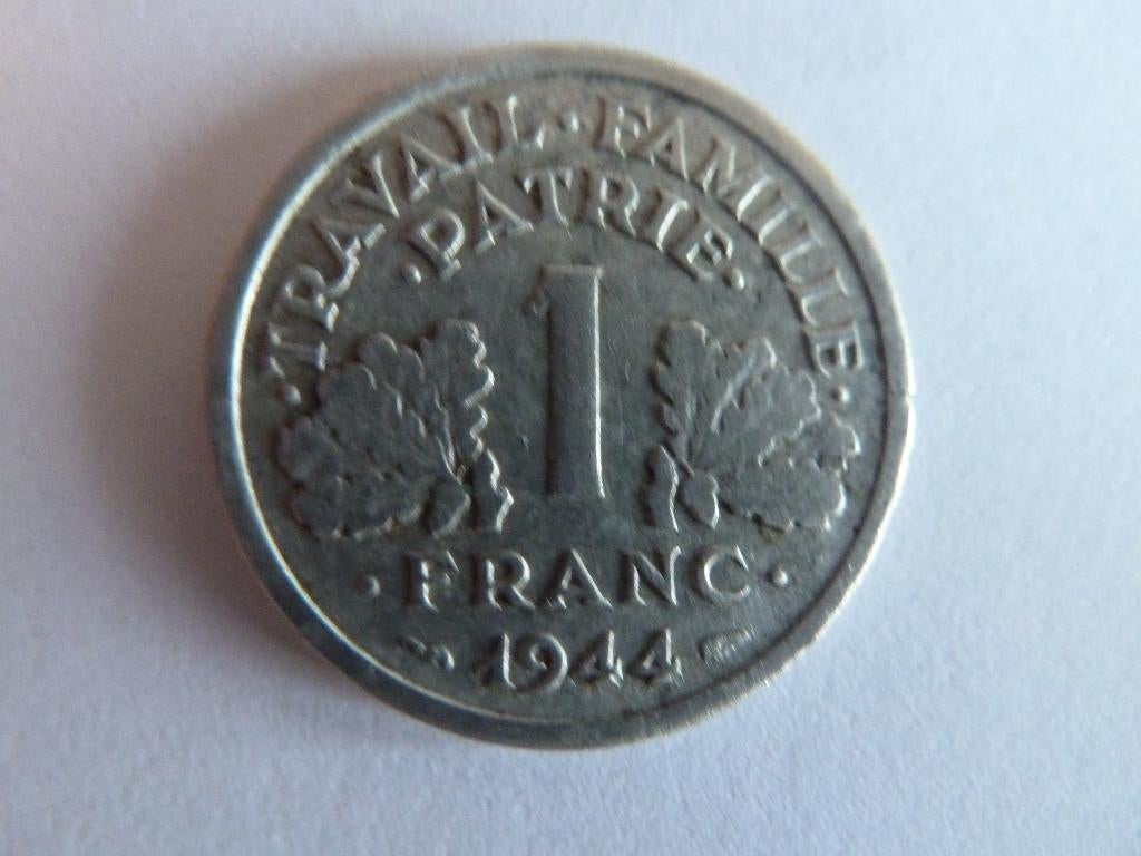 Pièce 1 francs 1944 Travail Famille Patrie lourde, Enlèvement ou Envoi