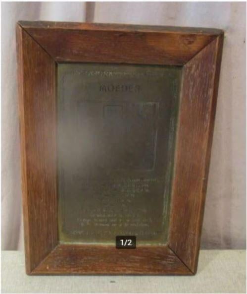 Tableau de texte en cuivre antique - Mère - 30x22, Enlèvement ou Envoi, Utilisé